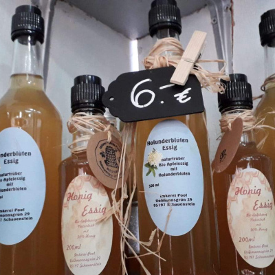 Bio-Apfelessig mit Holunderblüten 500ml